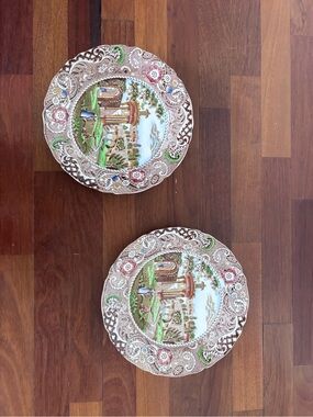 W R Midwinter England Landscape dinner plates A and X